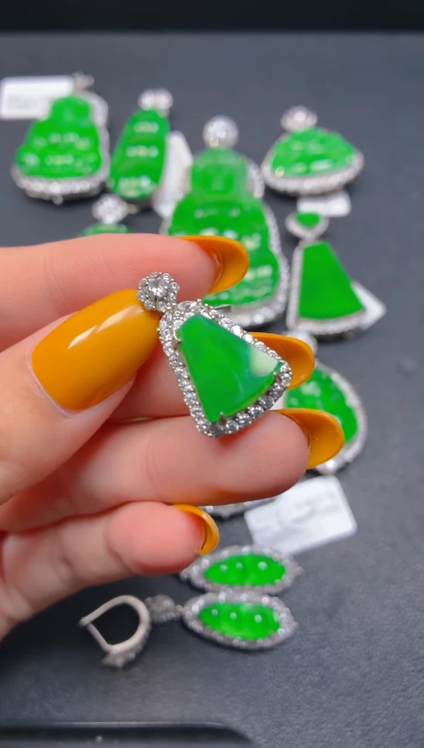 吊坠(不含链)银S925镶嵌翡翠1