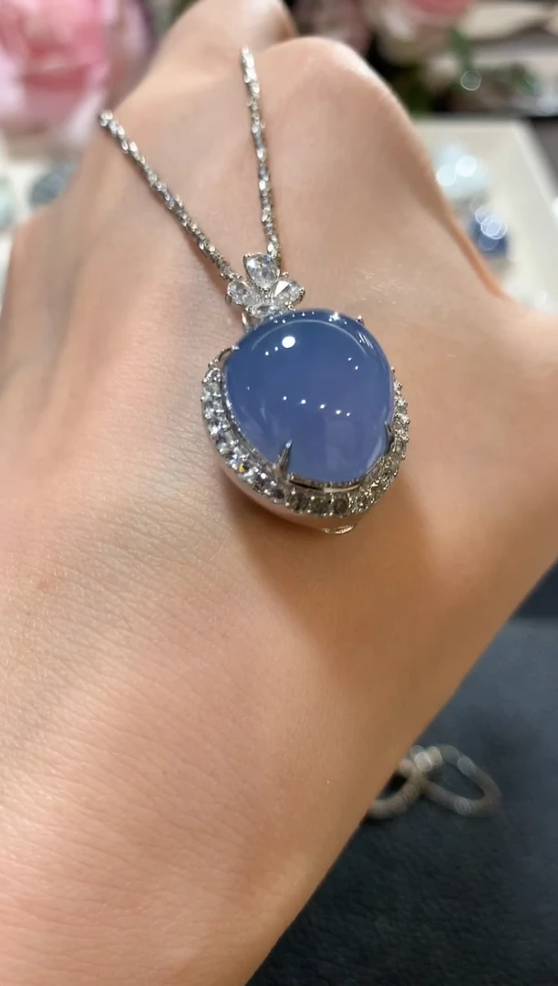 吊坠(不含链)18K金镶嵌翡翠昭*n77紫色有色差