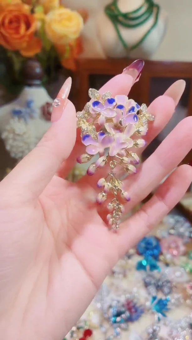 合成立方氧化锆铜合金紫藤花