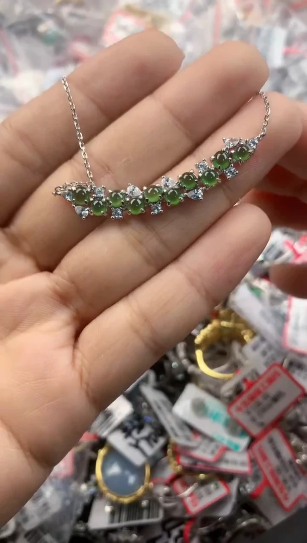 银S925镶嵌戒指翡翠3333----5