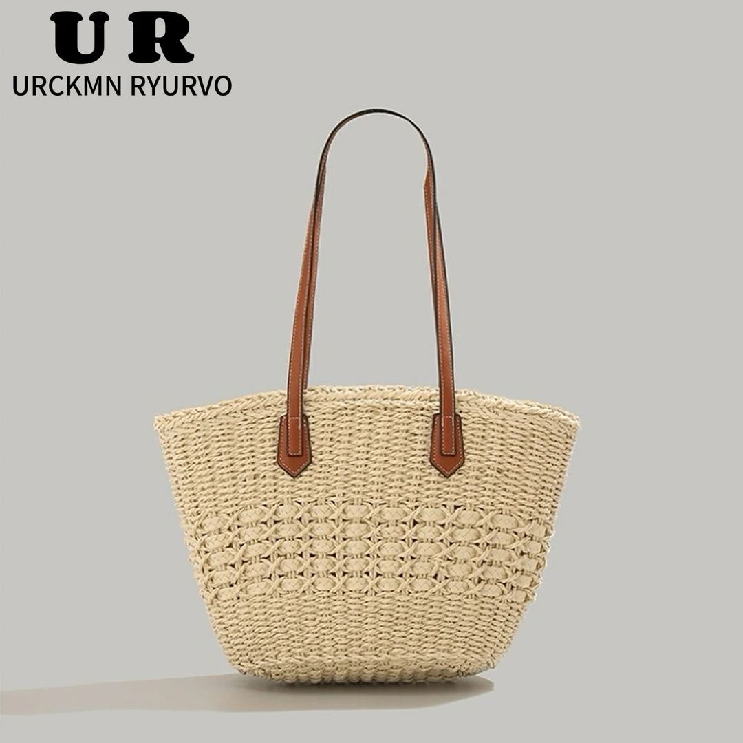 URCKMN RYURVO草编包2025新款夏季海边度假小个子手提单肩托特包