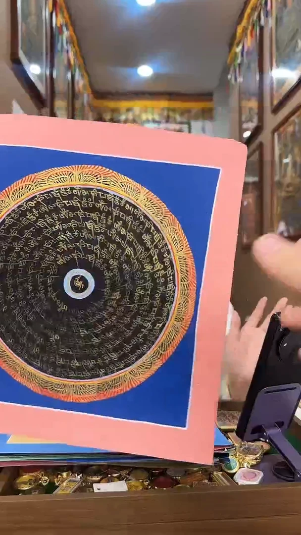 吊坠坛城-热贡纯手绘唐卡