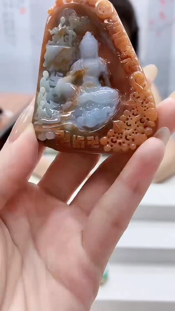 未镶嵌定制翡翠4957lr-毛货挂件27
