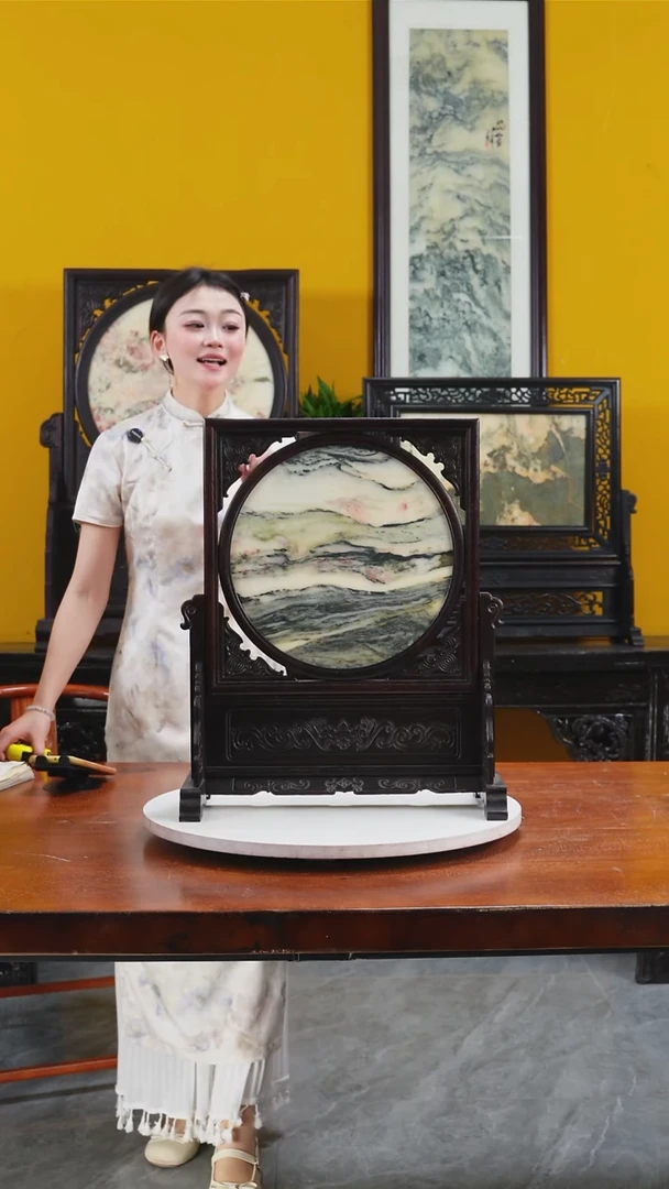 石材天然大理石画摆件