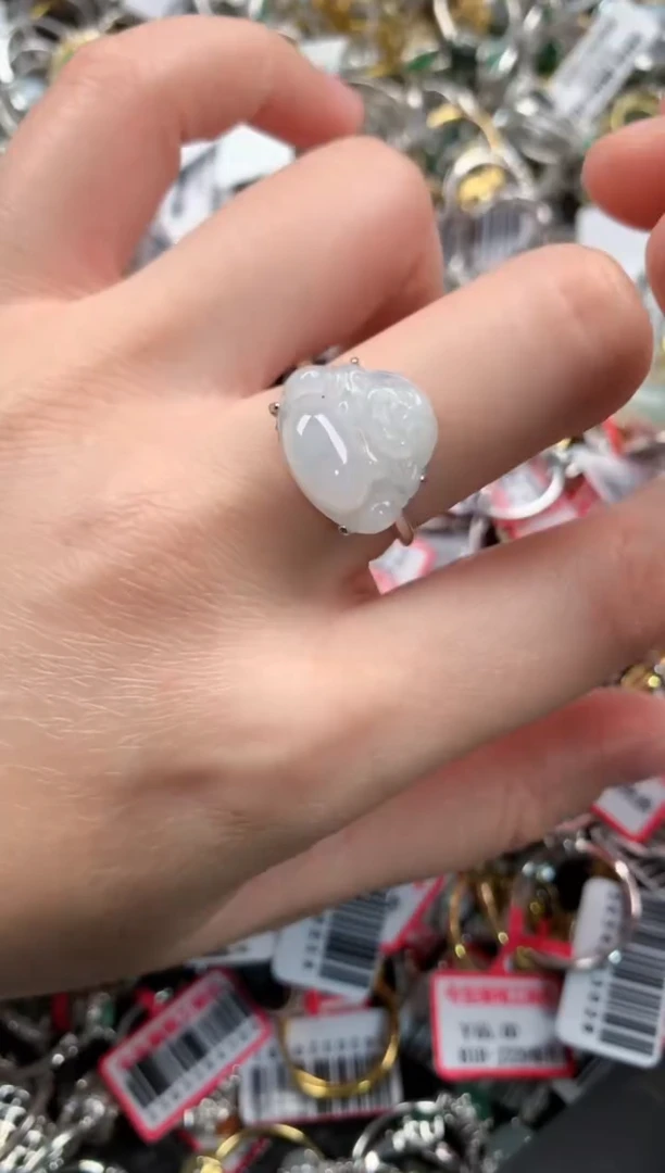 银S925镶嵌戒指翡翠777   5