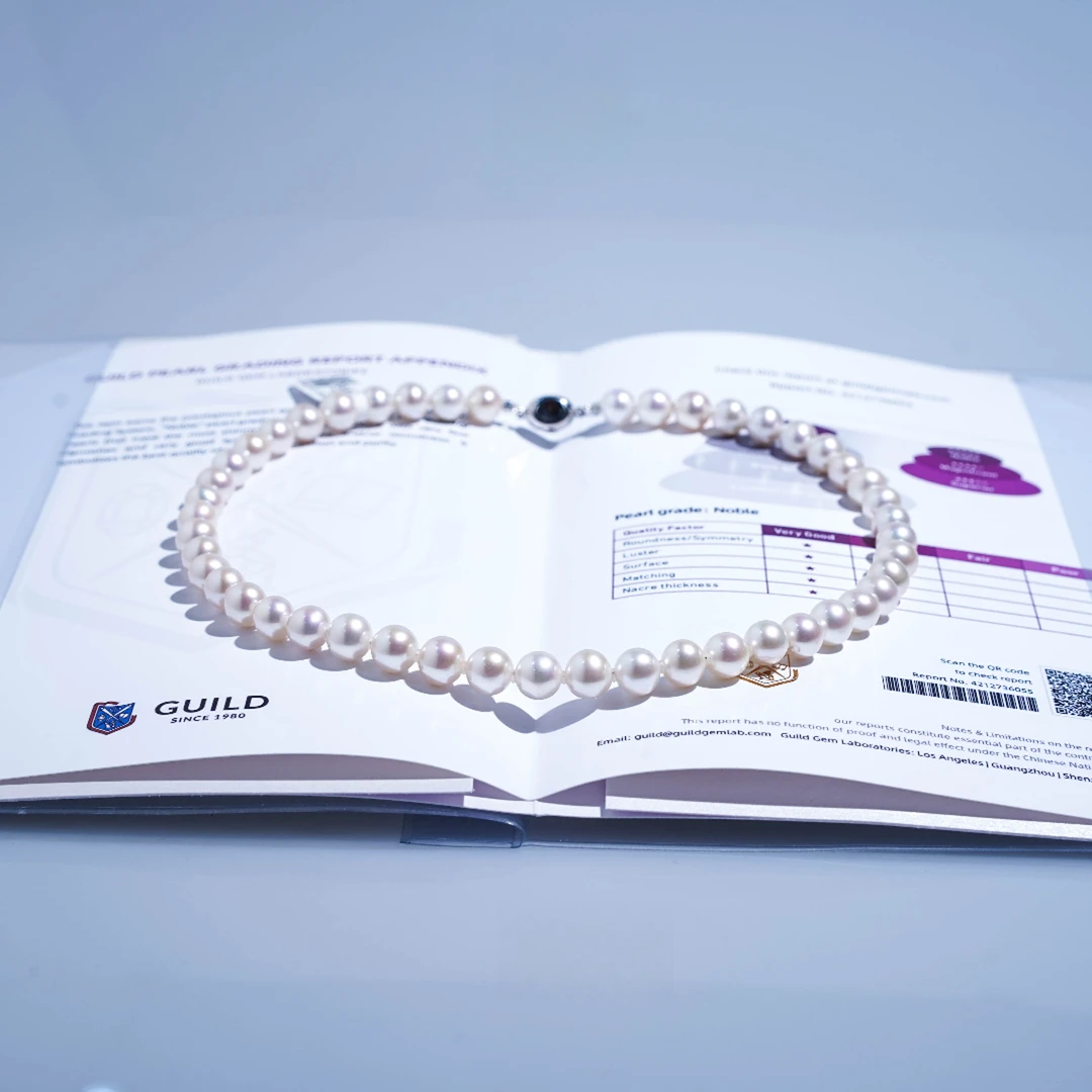 【玺润珠宝】吉尔德五星极光9-10mm无核珍珠全珠链【多样性发货】