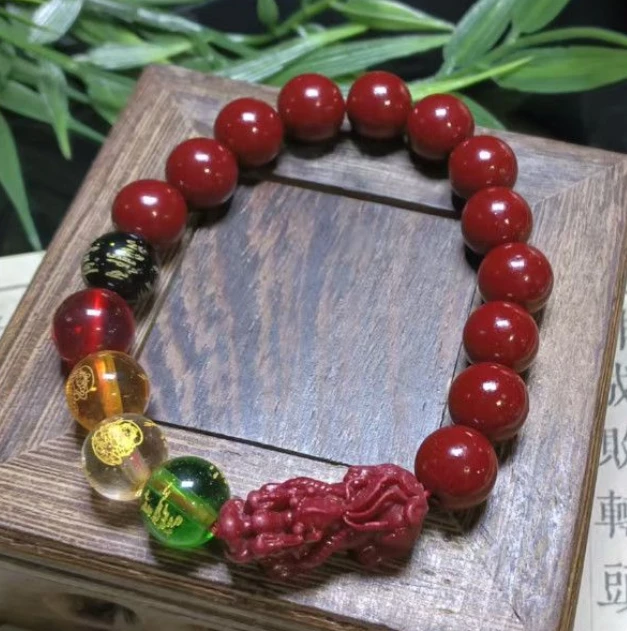 1131-单圈红玉菩提貔貅手串 宇