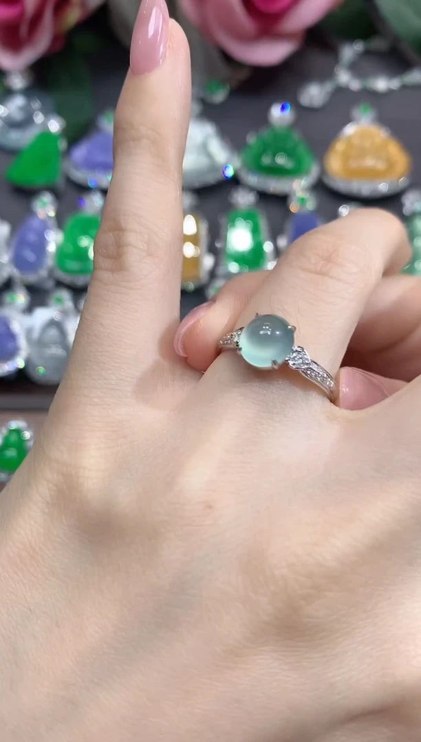 18K金镶嵌戒指翡翠D26翡翠