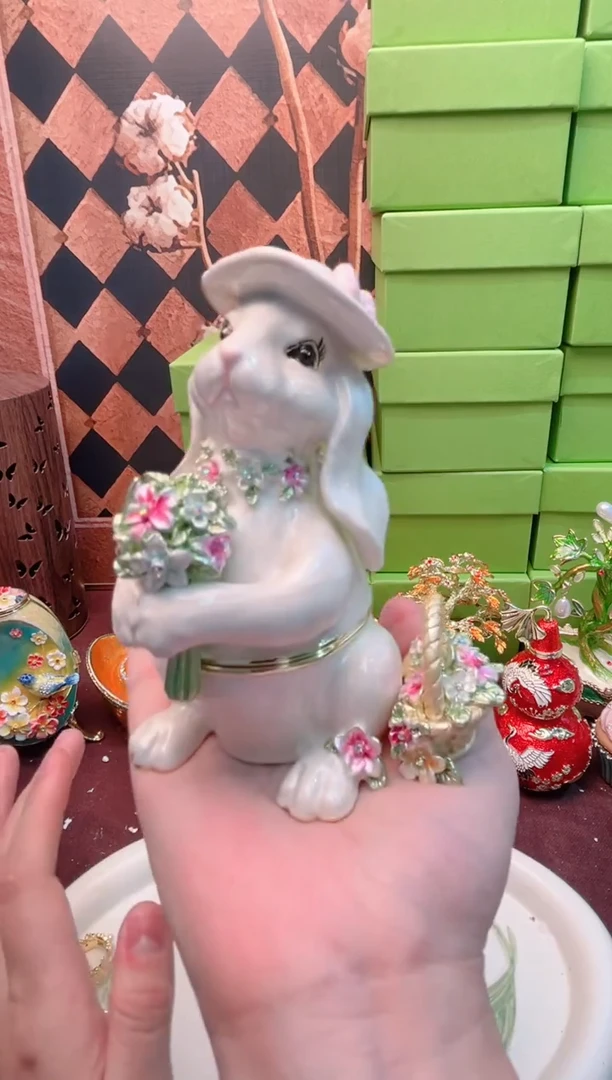 锌合金珐琅彩首饰盒摆件默认微瑕不退不换～