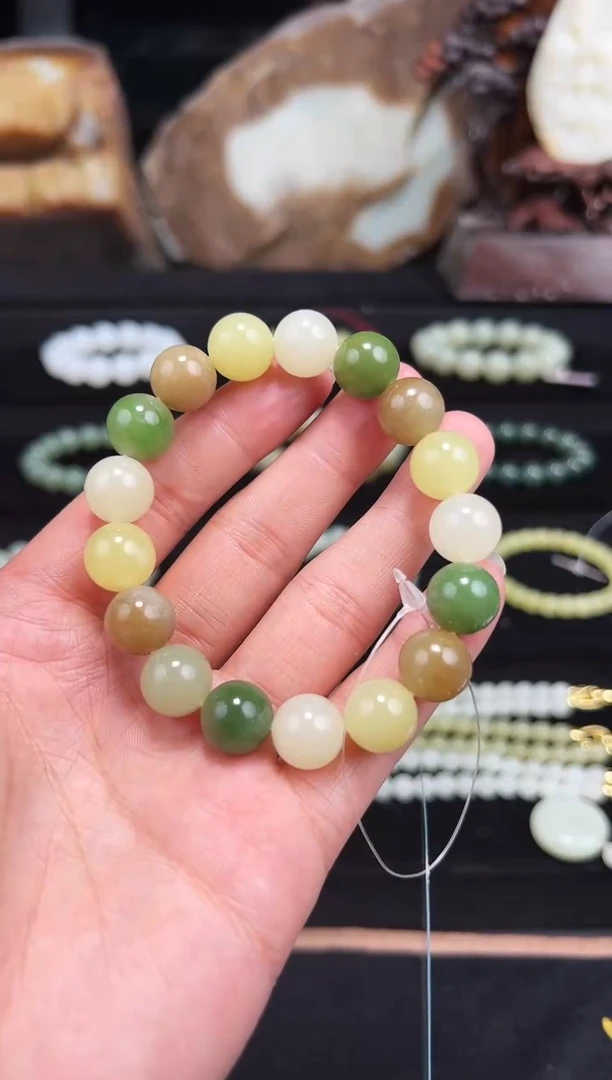 【闪购商品】和田玉手链未镶嵌多宝手串卡12