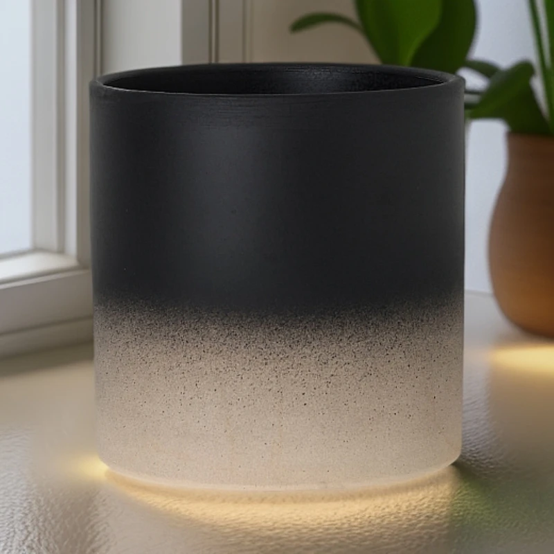 北欧渐变多彩陶土花盆有孔带托盘吸水透气绿植花卉虎皮兰专用花盆