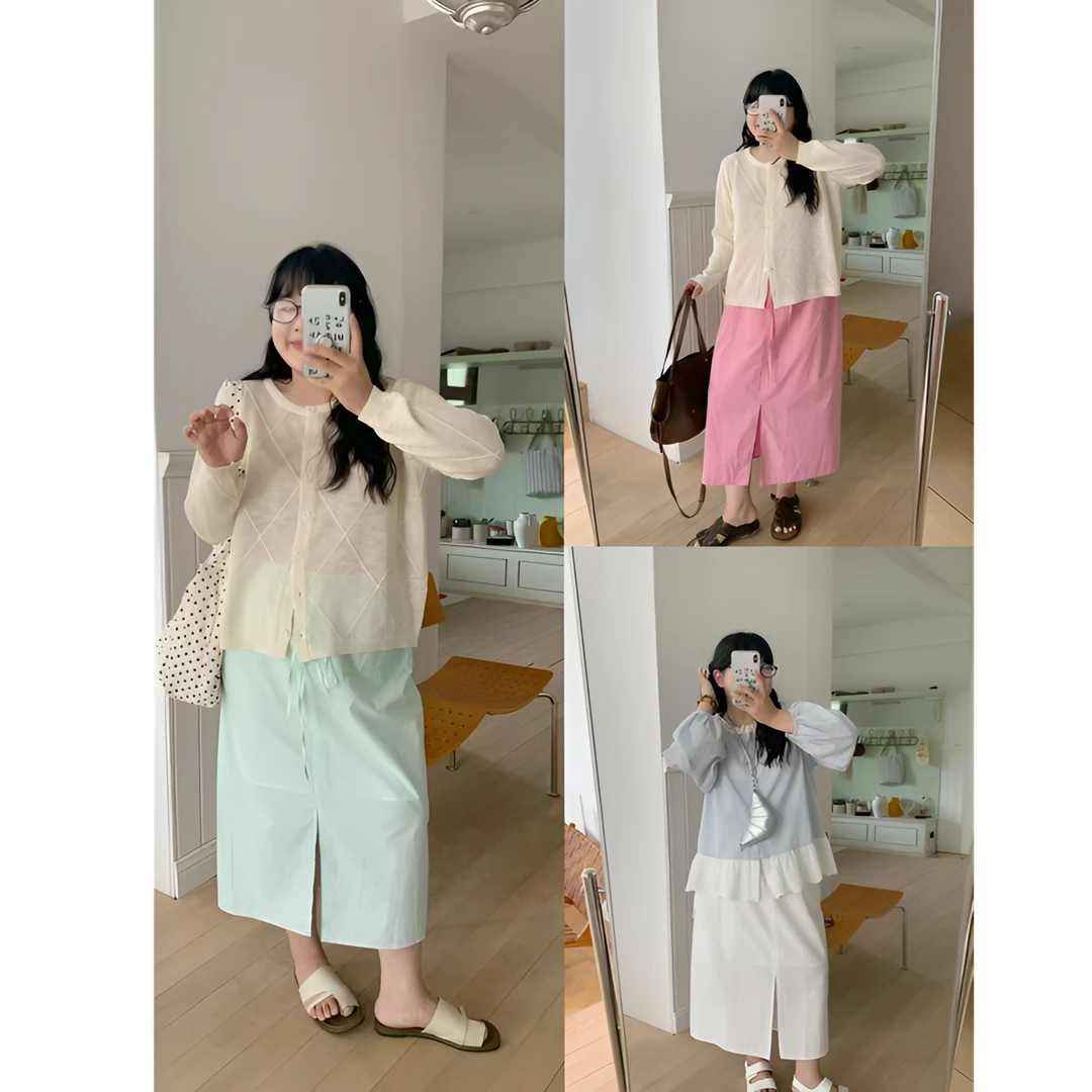 【鱼白专属】运补-6-早秋推荐 多巴胺半身裙  显瘦百搭半身裙  7035