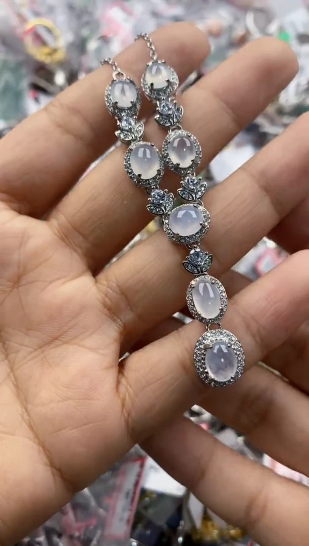 银S925镶嵌戒指翡翠444            8