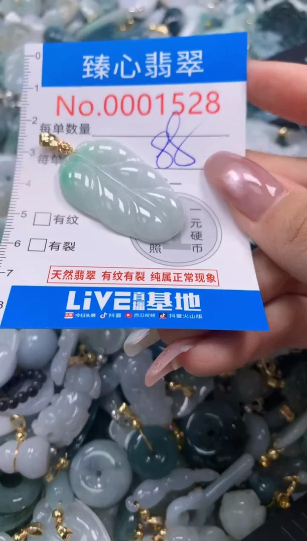 翡翠未镶嵌颈饰含绳0001528