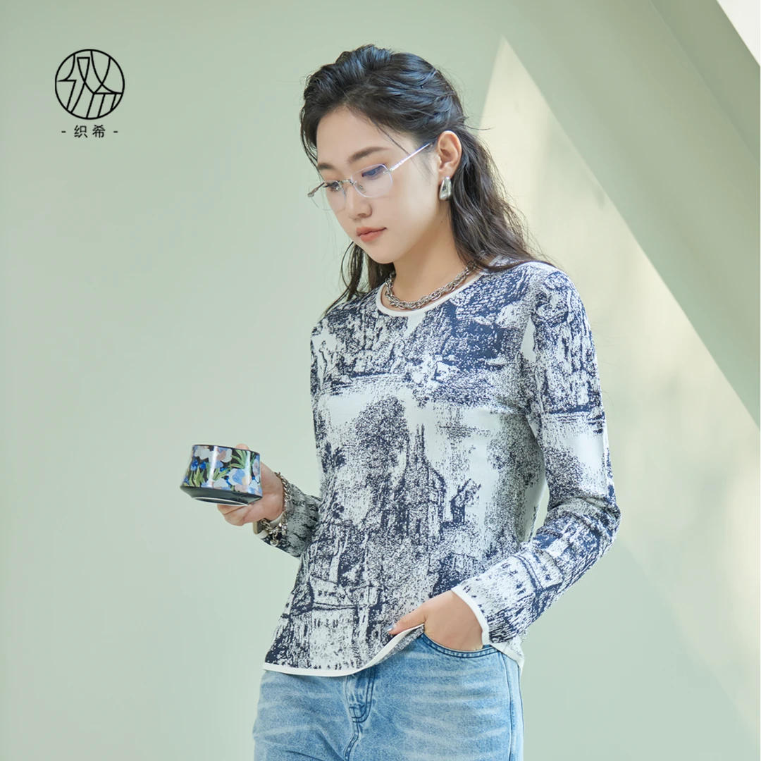 TESSITI织希｜春季新款个性百搭休闲舒适套头长袖针织衫