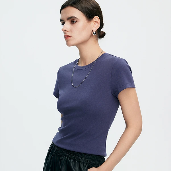 初棉【爆款破价】春夏女士瘦瘦T短袖半裙时尚纯色简约套装362601005