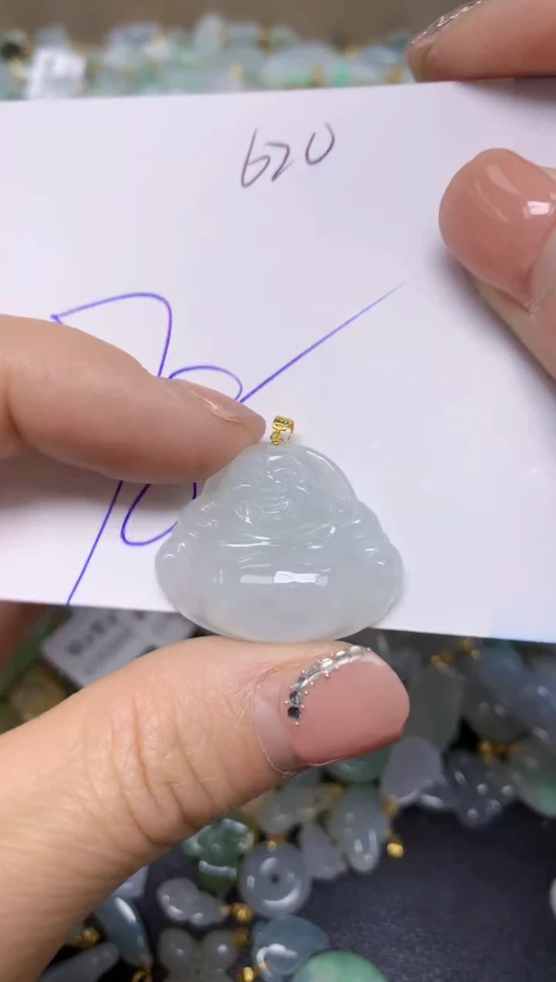 【闪购商品】翡翠挂件18K金镶嵌 天然翡翠A货