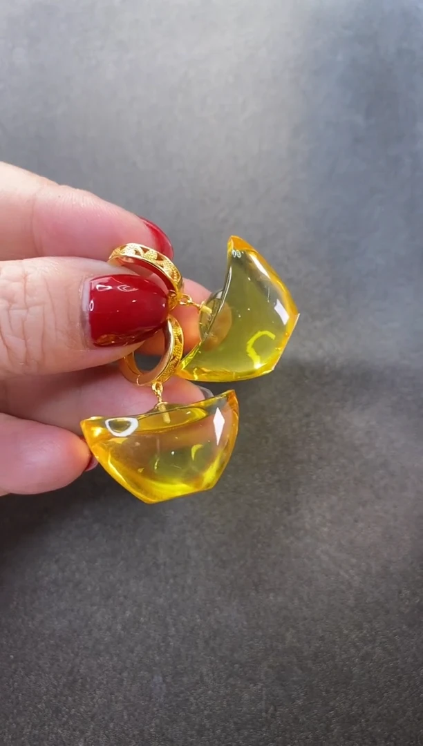 【闪购商品】琥珀耳饰未镶嵌耳环