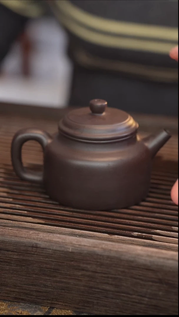 茶壶紫砂德中 蓝莲花 半手工 180cc