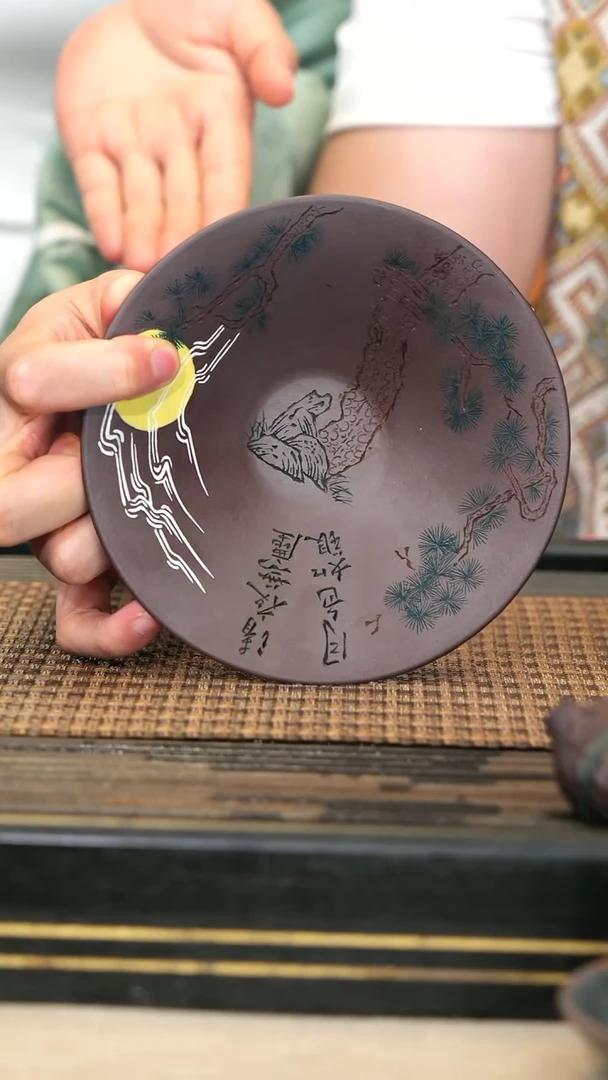 紫砂壶XS40《无尘·茶碗》底槽清