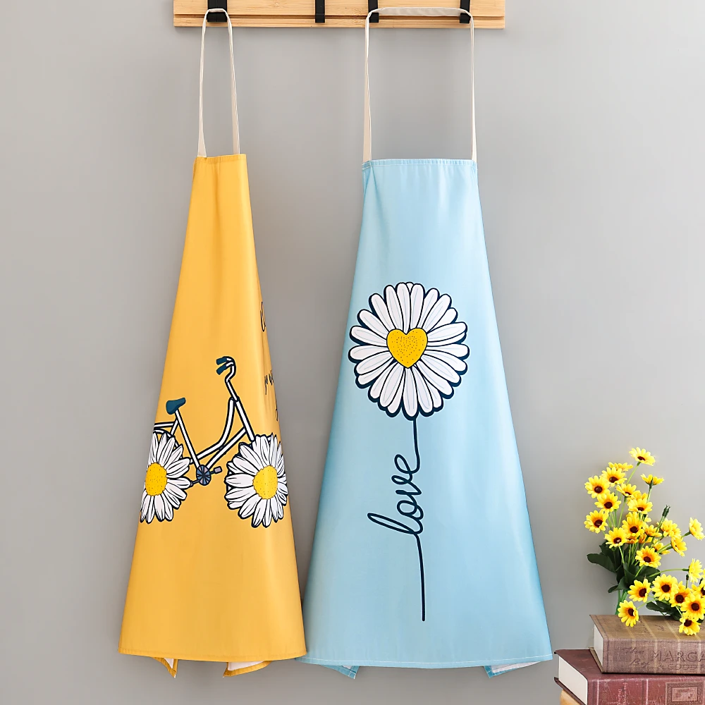 家用做饭舒适透气布艺防泼水围裙成人耐脏耐磨工作服餐饮上班罩衣