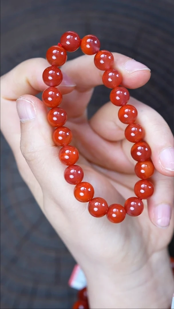 未镶嵌手串南红玛瑙无胶无裂瓦西原矿9mm+