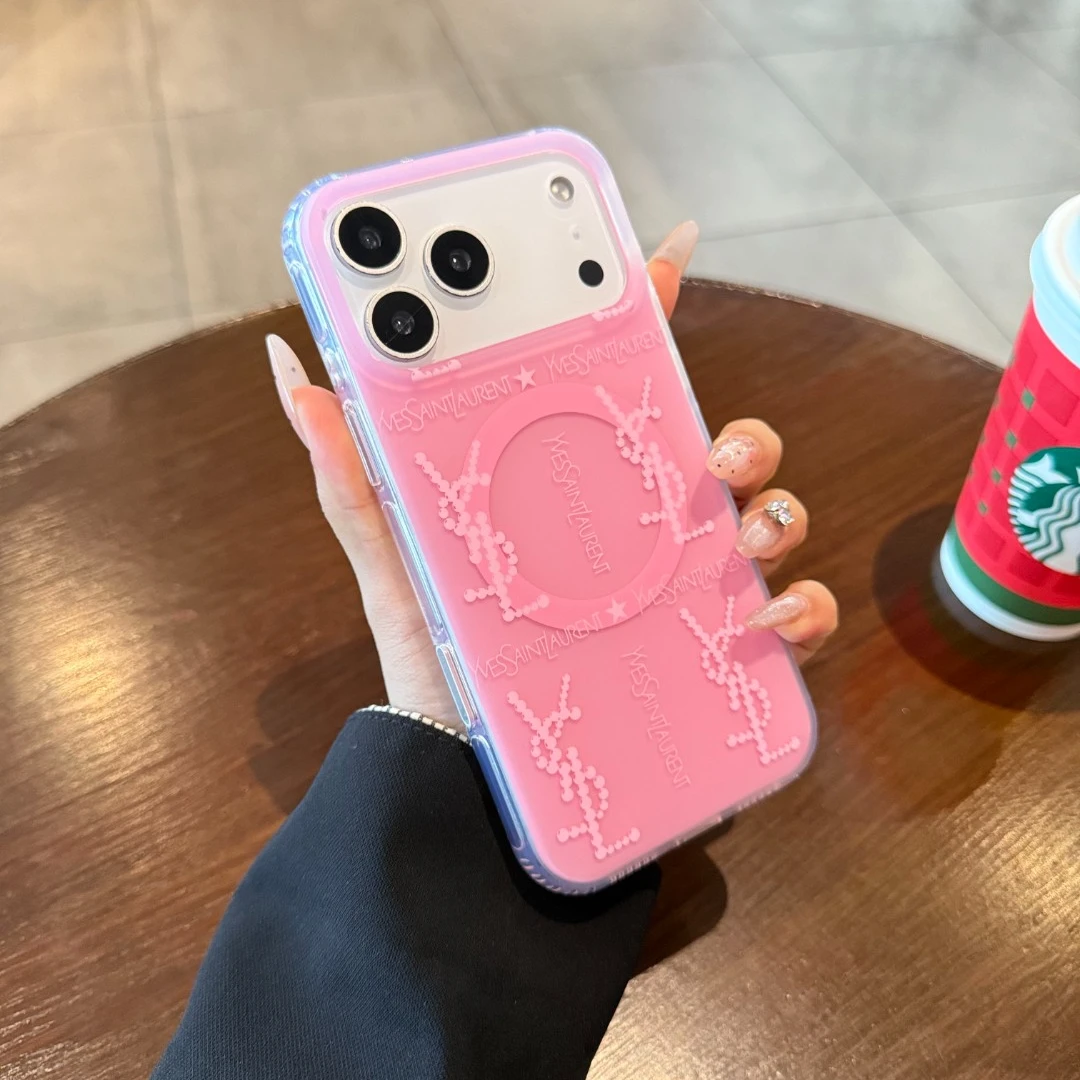YSL适用iPhone17promax手机壳磁吸磨砂苹果16创意新款15/14高级13