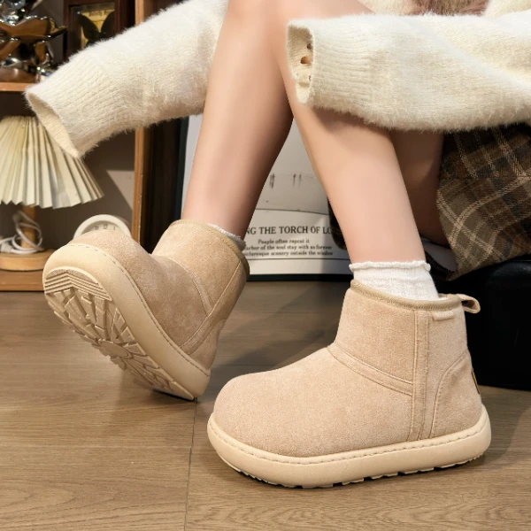 回力厚底雪地靴女加绒加厚保暖冬季女鞋2025新款学生面包鞋大棉鞋