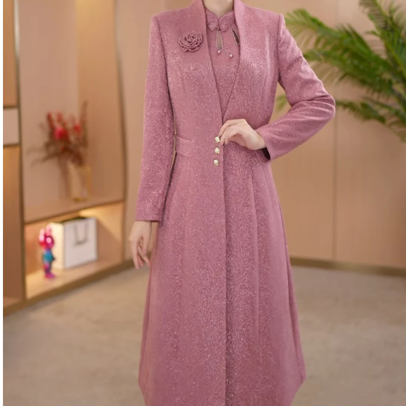 【宸紫女装】25160秋季时尚两件套新款遮肚子显气质显瘦洋气秋冬