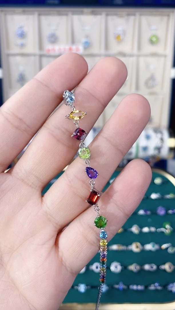 【闪购商品】透辉石手链银S925镶嵌多宝福利款