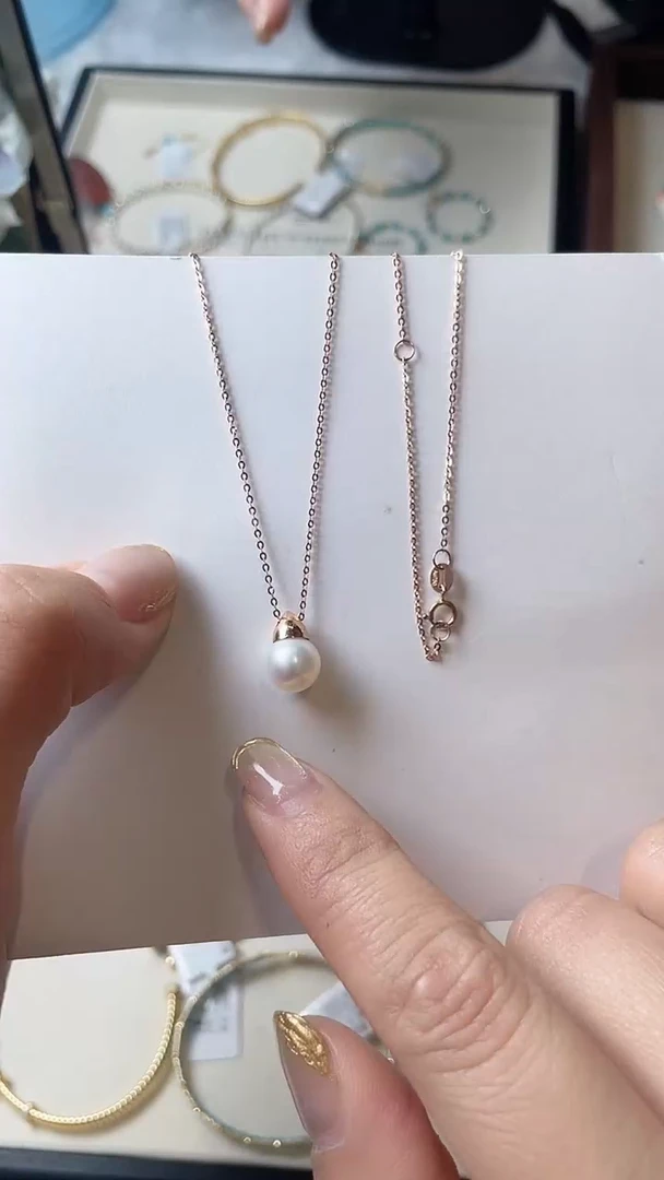 【闪购商品】淡水珍珠项链18K金镶嵌项链