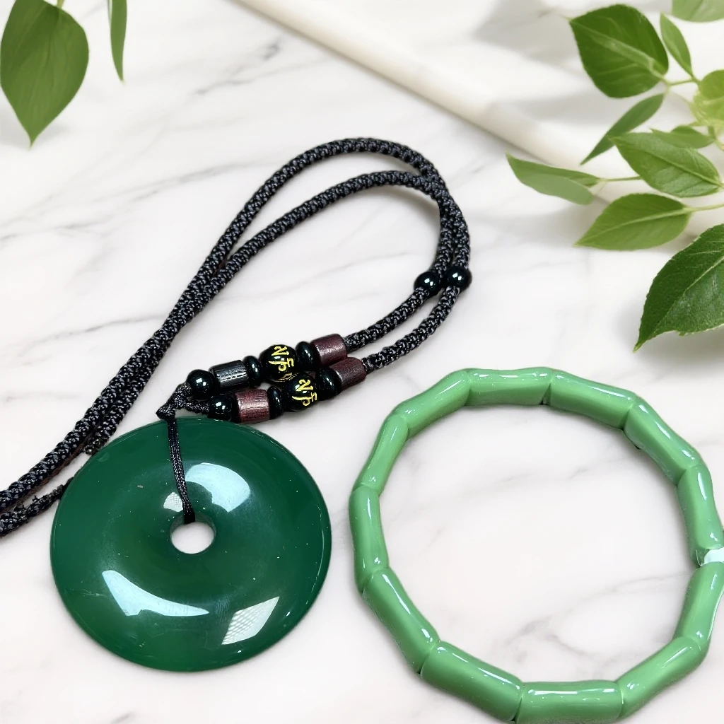 MTYC172-ZH-1131-平安扣东陵吊坠＋东陵玉牌一套精品手串