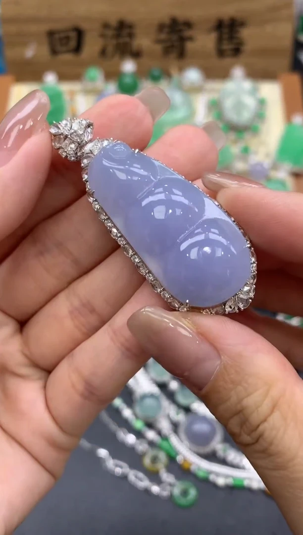 【闪购商品】翡翠颈饰18K金镶嵌472-定金2000-总价19800