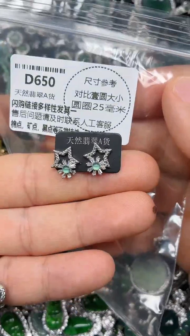 颈饰未镶嵌翡翠D650耳钉