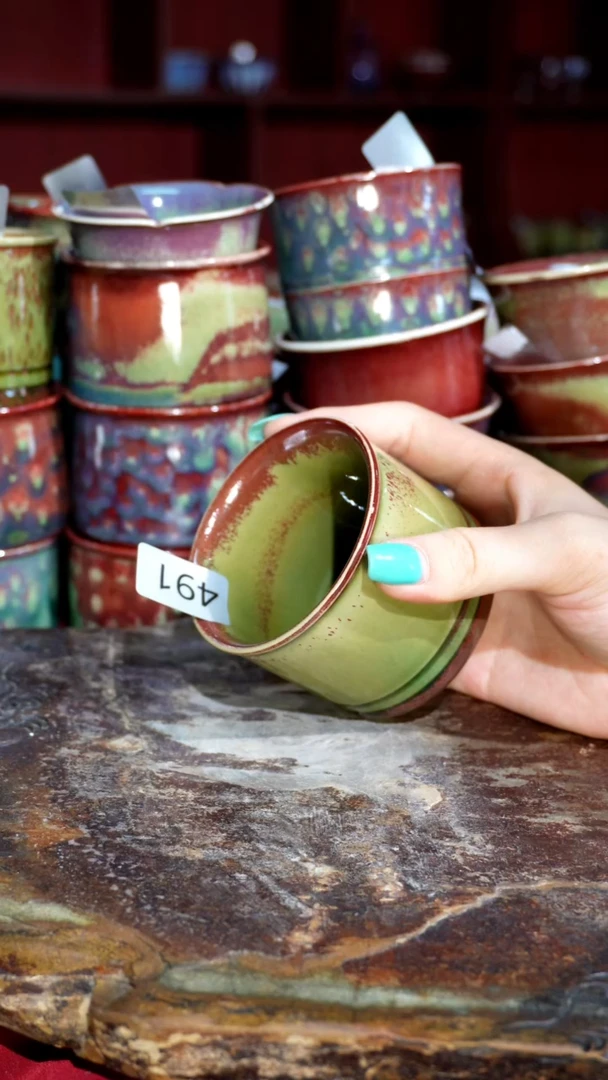 摆件精品窑变钧瓷茶器