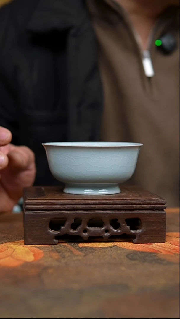 杯仿古月白故宫碗杯一级礼盒