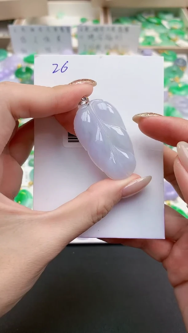 颈饰18K金镶嵌翡翠天然缅甸A货翡翠