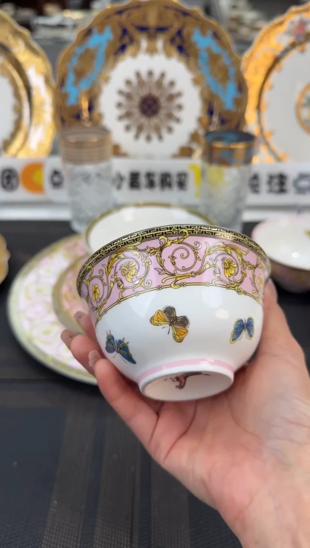 瓷片4.寸奶茶碗6个微瑕 福利款