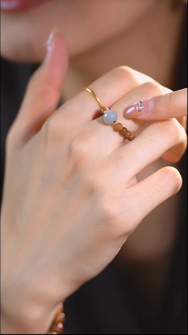 把件库克未镶嵌库克烟灰戒指