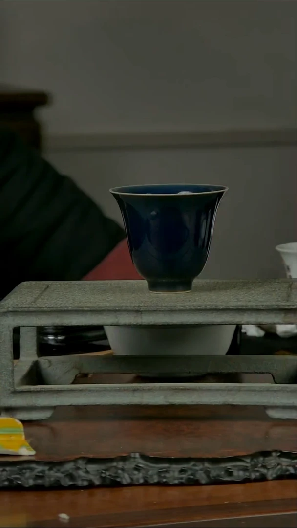 【闪购商品】盖碗玩茗堂宝石蓝铃铛杯