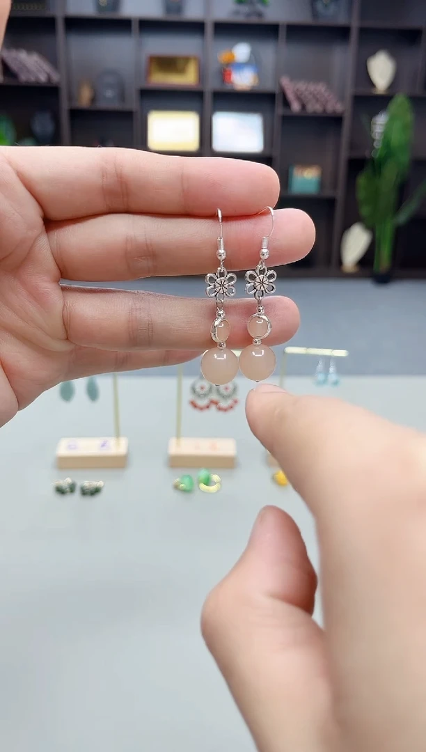 银S925镶嵌耳饰玛瑙/玉髓805000