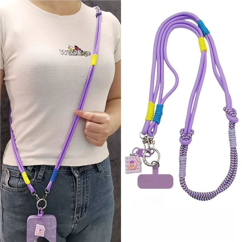 百搭多功能手机挂绳手工编织绳长款斜挎挂链结实耐用防丢户外挂件