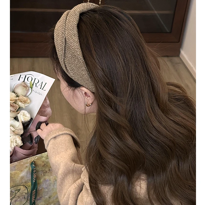 日系设计毛呢宽版发箍女2025新款高级感洗脸头箍日常外戴压发头饰