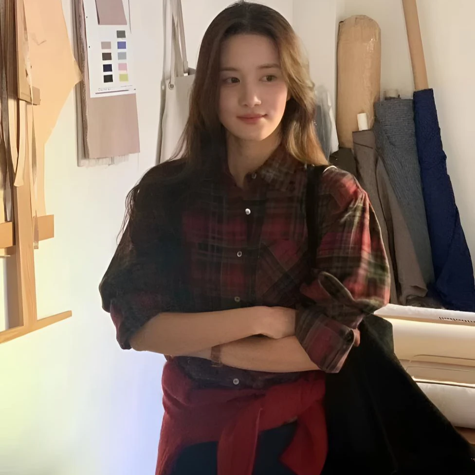 韩国东大门正品代购 ob格子衬衫百搭时尚（no退 no换）