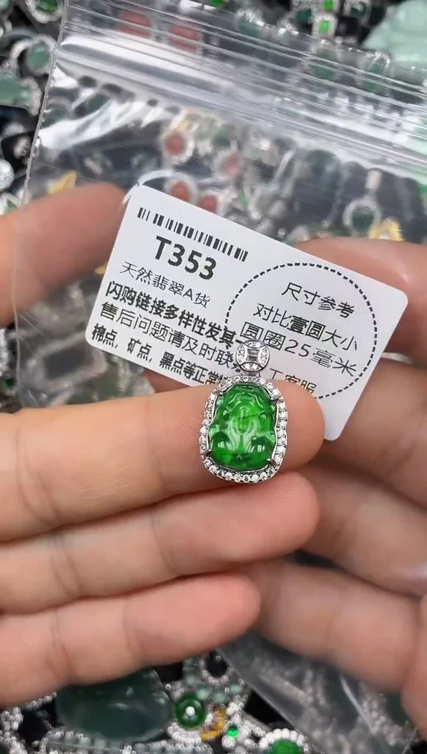 颈饰未镶嵌翡翠T353吊坠