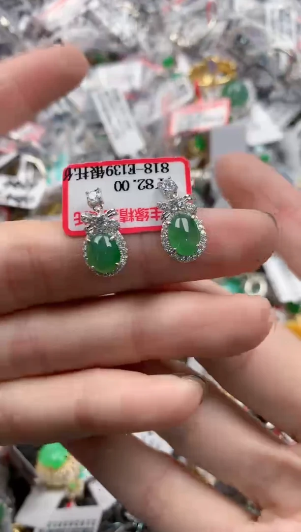 银S925镶嵌戒指翡翠222   3