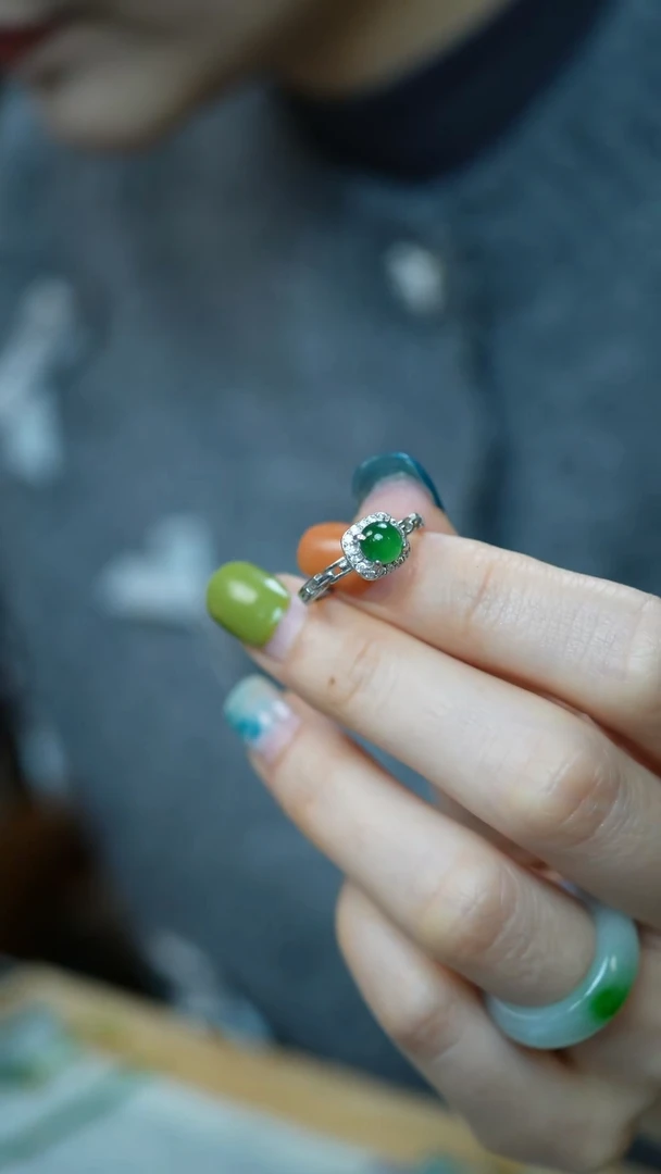 银S925镶嵌戒指翡翠13-危戒指/姿/3