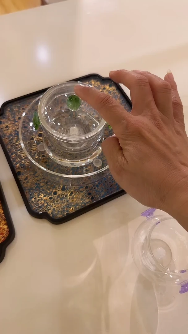 美*鱼玉见知己绿玉泡茶器