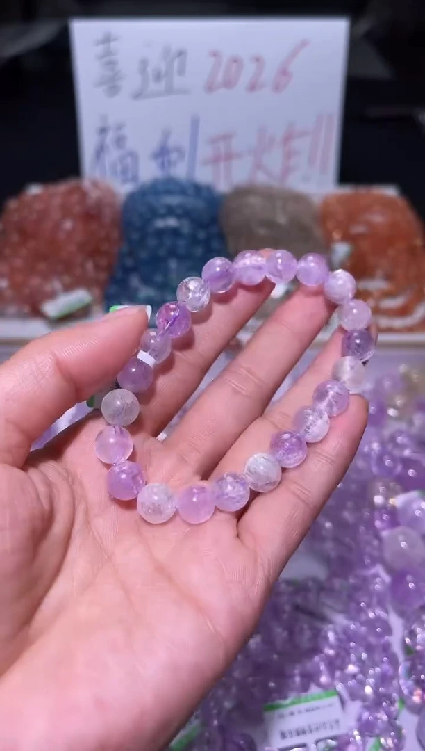 未镶嵌锂辉石手串J034-8mm紫锂辉单圈-多样性发其一