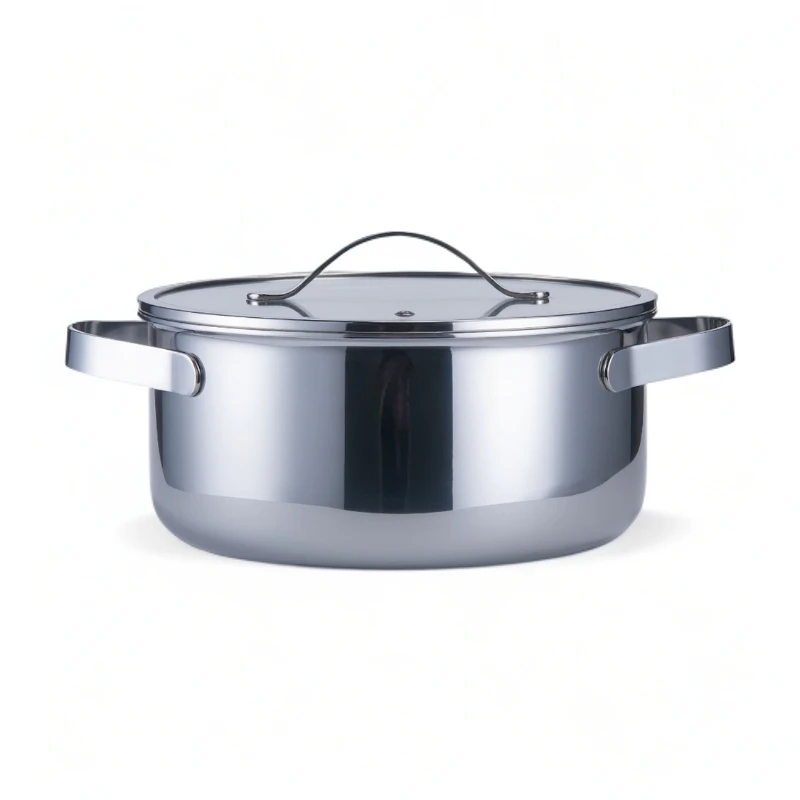 20cm极音系列玻璃盖316五层不锈钢意大利设计师设计款汤锅/奶锅